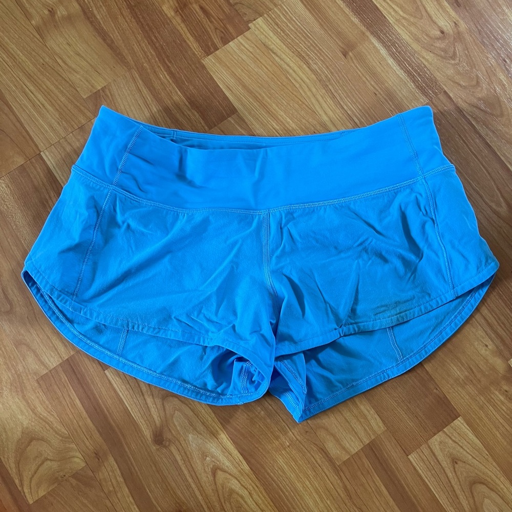 Blue lululemon hotty hot shorts 2.5